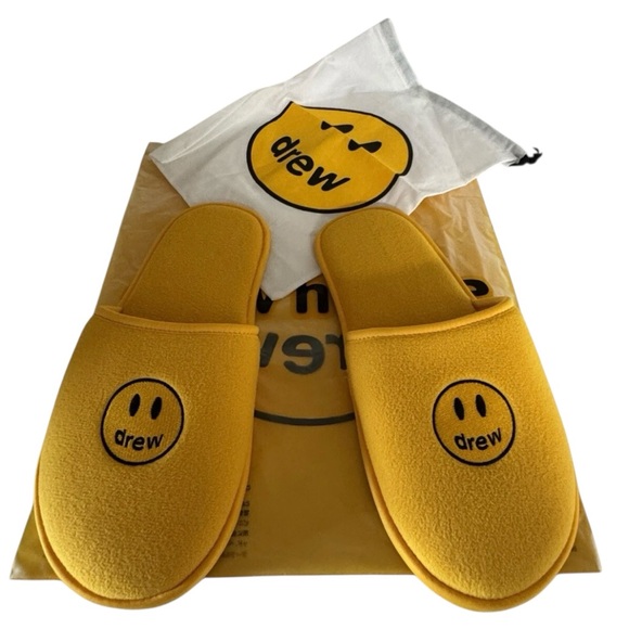 New Drew House Justin Bieber Mascot‎ Slippers Yellow Gold S/M - Picture 1 of 4